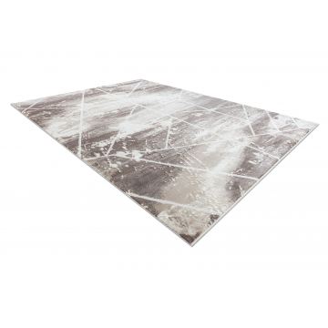 Dywan CORE 1818 Geometryczny - Strukturalny, dwa poziomy runa, kość słoniowa / biały