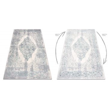 Dywan CORE W7161 Rozeta Vintage - Strukturalny, dwa poziomy runa, jasnoniebieski / krem / szary