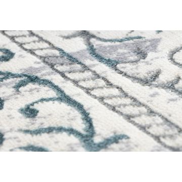 Dywan CORE W7161 Rozeta Vintage - Strukturalny, dwa poziomy runa, jasnoniebieski / krem / szary