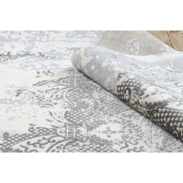 Dywan CORE W3824 Ornament Vintage - Strukturalny, dwa poziomy runa, krem / szary