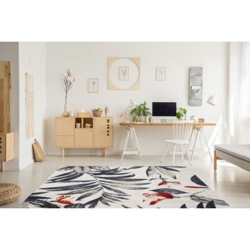 Dywan nowoczesny MUNDO E7181 liście outdoor beż / niebieski