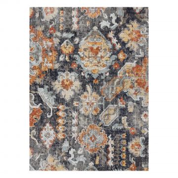 Dywan nowoczesny MUNDO E0671 orientalny vintage outdoor czarny / żółty