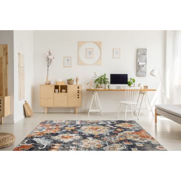 Dywan nowoczesny MUNDO E0671 orientalny vintage outdoor czarny / żółty