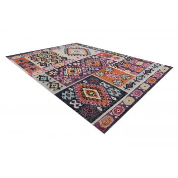 Dywan nowoczesny MUNDO D7682 romby, etniczny outdoor różowy / beż