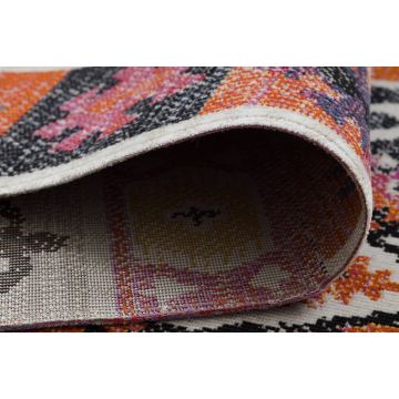 Dywan nowoczesny MUNDO D7682 romby, etniczny outdoor różowy / beż
