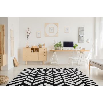Dywan nowoczesny MUNDO E0571 jodełka, chevron outdoor beż / czarny