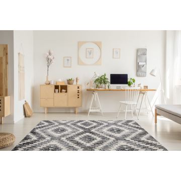 Dywan nowoczesny MUNDO D7461 romby 3D outdoor szary / beż