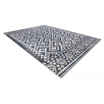 Dywan nowoczesny MUNDO E0561 romby, zygzak 3D outdoor niebieski / beż
