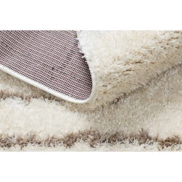 Dywan pluszowy shaggy FLUFFY 2371 paski - krem / beż