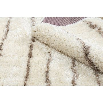 Dywan pluszowy shaggy FLUFFY 2371 paski - krem / beż