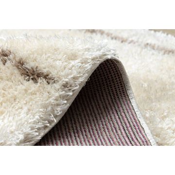 Dywan pluszowy shaggy FLUFFY 2371 paski - krem / beż