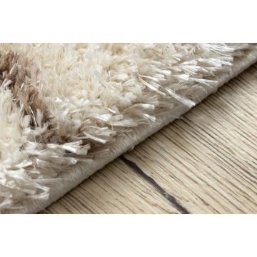 Dywan pluszowy shaggy FLUFFY 2371 paski - krem / beż
