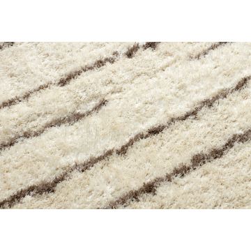 Dywan pluszowy shaggy FLUFFY 2371 paski - krem / beż