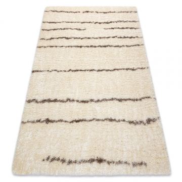 Dywan pluszowy shaggy FLUFFY 2371 paski - krem / beż
