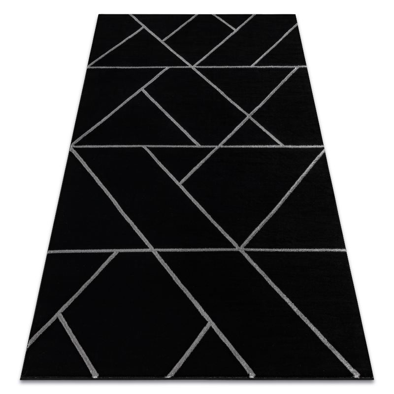 Dywan EMERALD ekskluzywny 7543 glamour, stylowy geometryczny czarny / srebrny