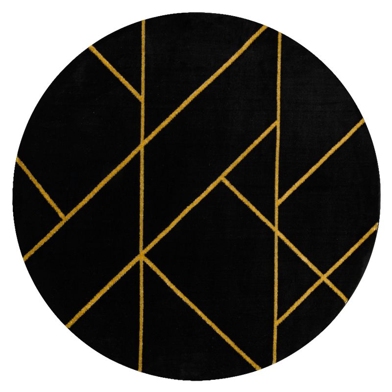 Dywan EMERALD ekskluzywny 1012 koło - glamour, stylowy marmur, geometryczny czarny / złoty