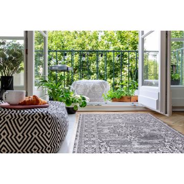 Dywan SZNURKOWY SIZAL LOFT 21213 Ornament szary / srebrny / kość słoniowa