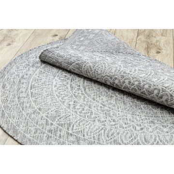 Dywan SZNURKOWY SIZAL LOFT 21207 Rozeta koło BOHO kość słoniowa/srebrny/taupe
