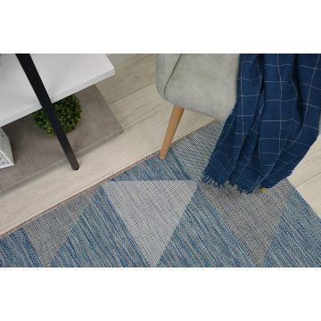 Dywan SZNURKOWY SIZAL LOFT 21132 TRÓJKĄTY kość słoniowa/srebrny/niebieski