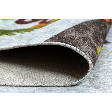 Dywan do prania JUNIOR 51858.802 Zwierzęta, Afryka dla dzieci, antypoślizgowy - szary