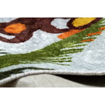 Dywan do prania JUNIOR 51858.802 Zwierzęta, Afryka dla dzieci, antypoślizgowy - szary