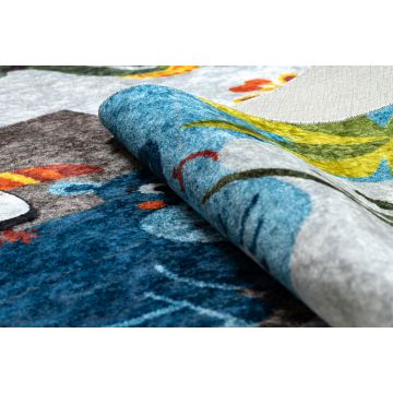 Dywan do prania JUNIOR 51858.802 Zwierzęta, Afryka dla dzieci, antypoślizgowy - szary