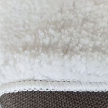 Dywan nowoczesny pluszowy shaggy Elite -Biały koło