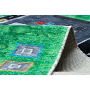 Dywan do prania JUNIOR 52052.802 Miasto, uliczki dla dzieci, antypoślizgowy - zielony / czarny