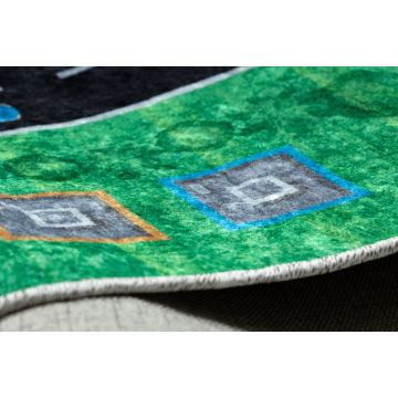 Dywan do prania JUNIOR 52052.802 Miasto, uliczki dla dzieci, antypoślizgowy - zielony / czarny