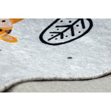 Dywan do prania JUNIOR 51490.802 Zwierzęta, uliczki dla dzieci, antypoślizgowy - szary