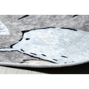 Dywan do prania JUNIOR 51974.802 Niedźwiedzie, zwierzęta dla dzieci, antypoślizgowy - szary