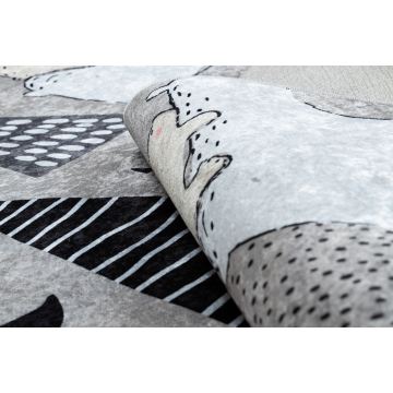 Dywan do prania JUNIOR 51974.802 Niedźwiedzie, zwierzęta dla dzieci, antypoślizgowy - szary