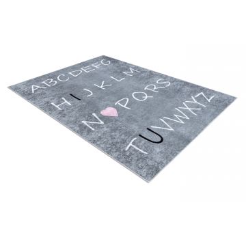 Dywan do prania JUNIOR 52106.801 Alfabet, abecadło dla dzieci, antypoślizgowy - szary