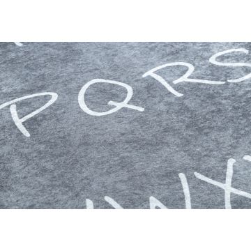 Dywan do prania JUNIOR 52106.801 Alfabet, abecadło dla dzieci, antypoślizgowy - szary