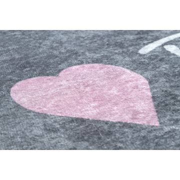 Dywan do prania JUNIOR 52106.801 Alfabet, abecadło dla dzieci, antypoślizgowy - szary