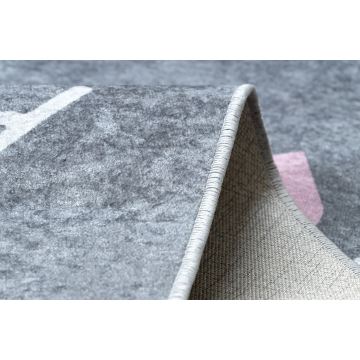 Dywan do prania JUNIOR 52106.801 Alfabet, abecadło dla dzieci, antypoślizgowy - szary