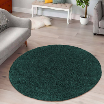 Dywan nowoczesny pluszowy shaggy Elite- Koło butelkowa zieleń