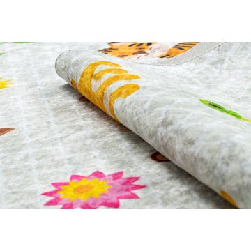 Dywan do prania JUNIOR 52104.801 Safari, zwierzęta dla dzieci, antypoślizgowy - szary