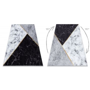 Dywan do prania MIRO 51330.804 Marmur, geometryczny antypoślizgowy - szary
