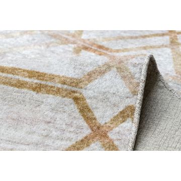 Dywan do prania MIRO 51805.804 Geometryczny, kratka antypoślizgowy - złoty