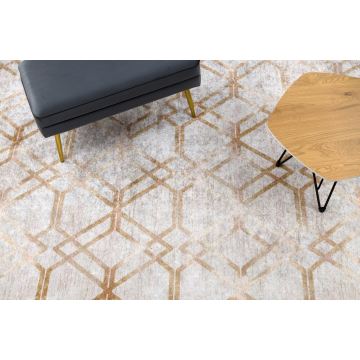 Dywan do prania MIRO 51805.804 Geometryczny, kratka antypoślizgowy - złoty