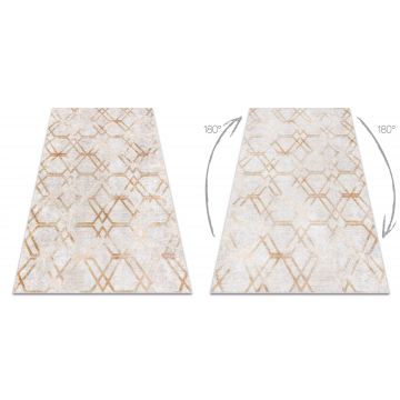Dywan do prania MIRO 51805.804 Geometryczny, kratka antypoślizgowy - złoty