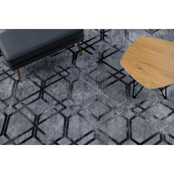Dywan do prania MIRO 51805.803 Geometryczny, kratka antypoślizgowy - szary