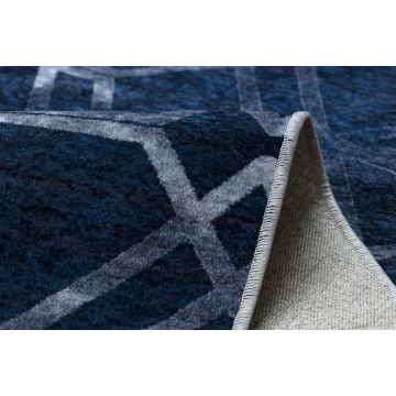 Dywan do prania MIRO 51805.802 Geometryczny, kratka antypoślizgowy - niebieski