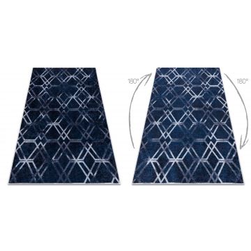 Dywan do prania MIRO 51805.802 Geometryczny, kratka antypoślizgowy - niebieski