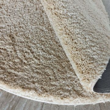 Dywan nowoczesny pluszowy shaggy Elite Koło -beżowy