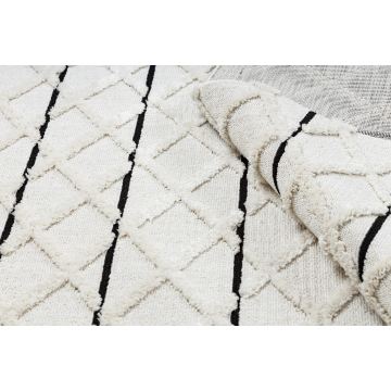Dywan boho dwupoziomowy Sevilla- boho romby- biały