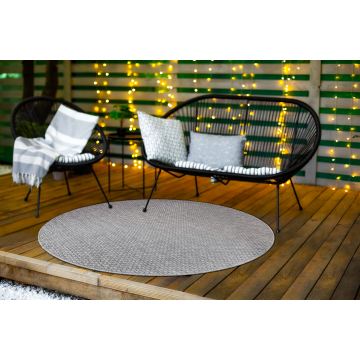 Dywan TIMO 6272 koło SZNURKOWY SIZAL outdoor jasny szary