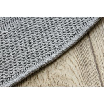 Dywan TIMO 5979 koło SZNURKOWY SIZAL outdoor ramka jasny szary