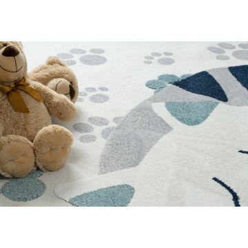 Dywan sensoryczny YOYO GD59 biały / szary - Kotek dla dzieci, strukturalny, sensoryczny Frędzle